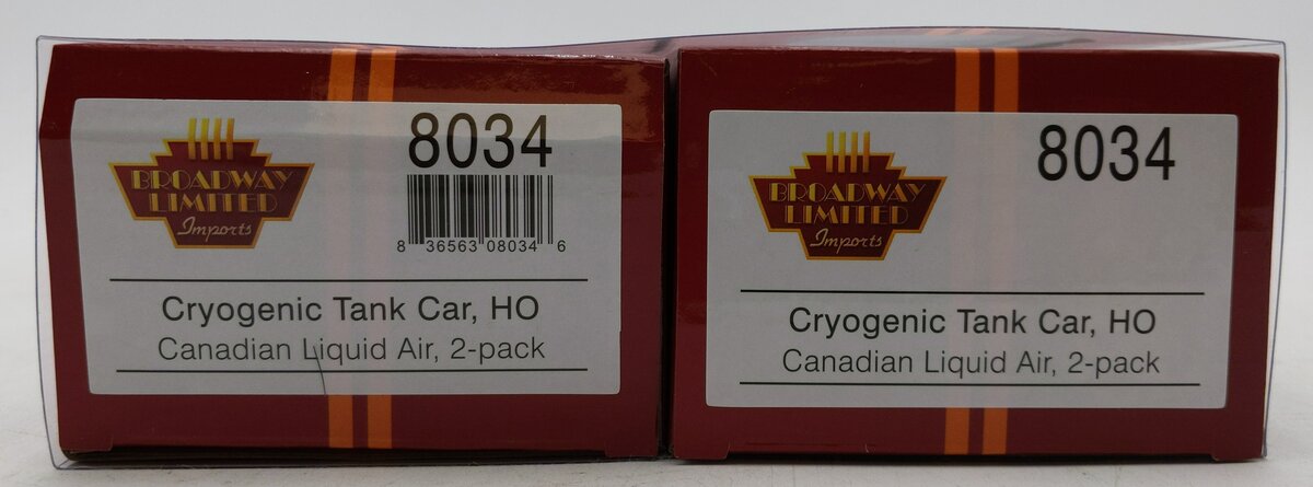 Broadway Limited 8034 HO Canadian Liquid Air Cryogenic Tank Car (Pack of 2) NIB