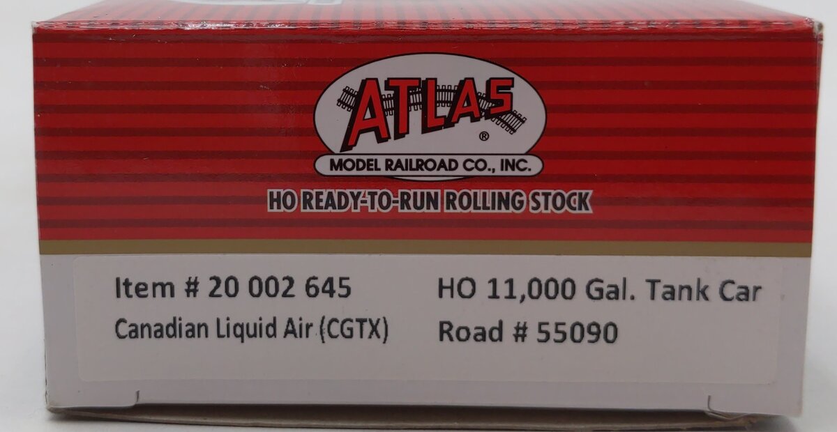 Atlas 20002645 HO Scale Canadian Liquid Air 11K Gallon Tank Car #55090