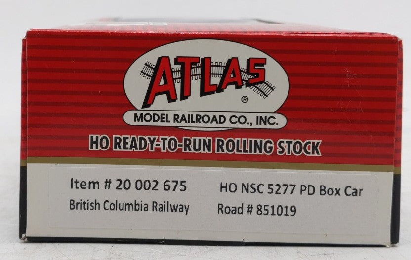 Atlas 20002675 HO British Columbia Railway NSC 50' Plug-Door Boxcar #851019