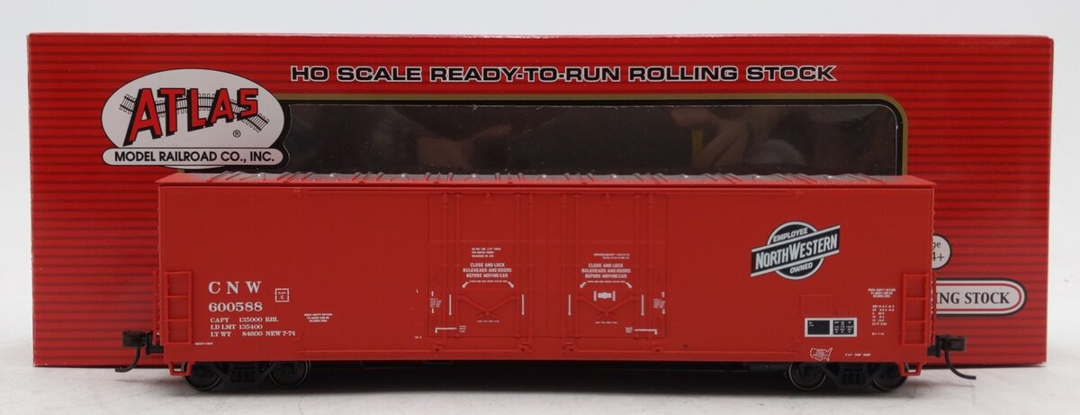 Atlas 20002458 HO Scale CNW Evan's 53' Double Plug Door Boxcar #600588