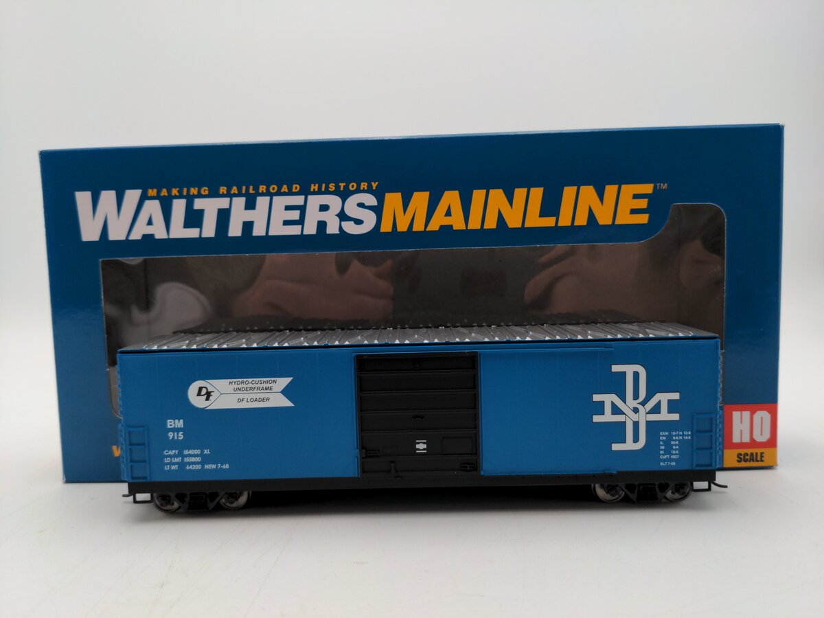 Walthers 910-1924 HO Boston & Maine 50' Evans Smooth-Side Boxcar #915
