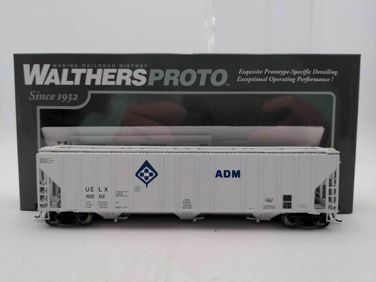 Walthers 920-106120 HO ADM/UELX 55' Evans 4780 3-Bay Covered Hopper #10002