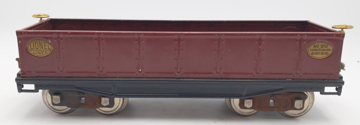 Lionel 212 Vintage Standard Gauge Lionel Lines Maroon Gondola VG/Box