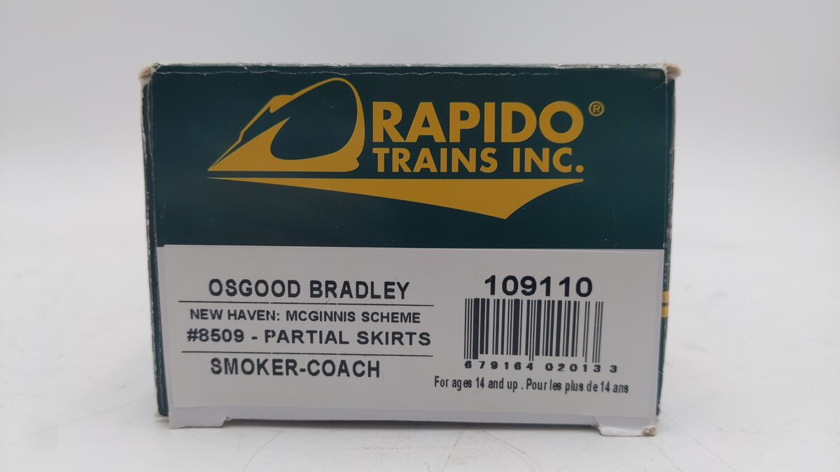 Rapido Trains 109110 HO New Haven 10-Window Smoker Coach #8509