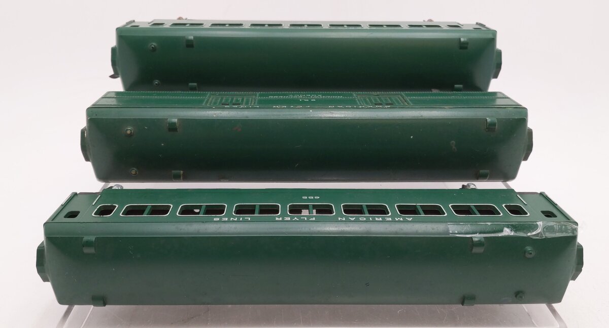 American Flyer Vintage S Postwar Passenger Cars # 655, 951 & 655 [3] VG