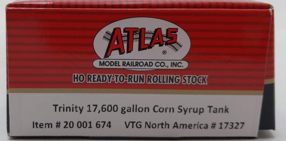 Atlas 20001674 HO Scale VTG 17,600 Gallon Corn Syrup Tank #17327