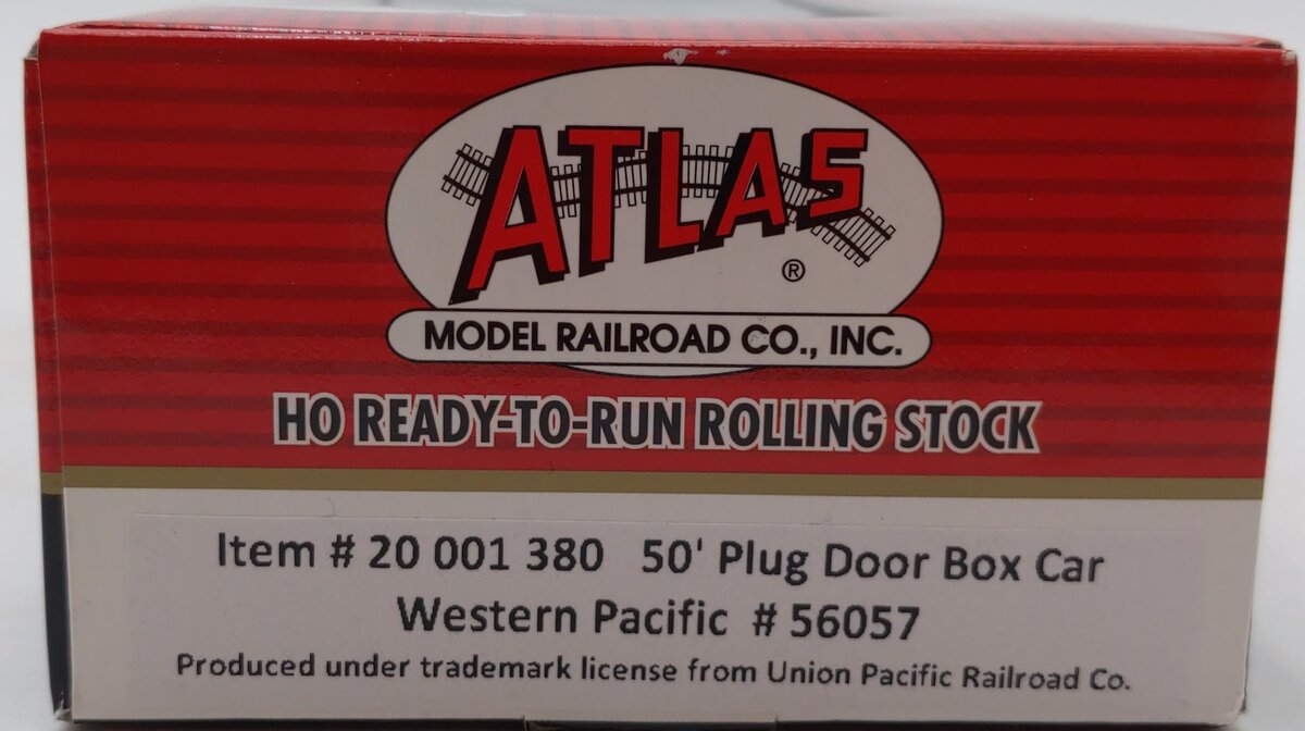 Atlas 20001380 HO Scale Western Pacific 50' Plug Door Box Car #56057