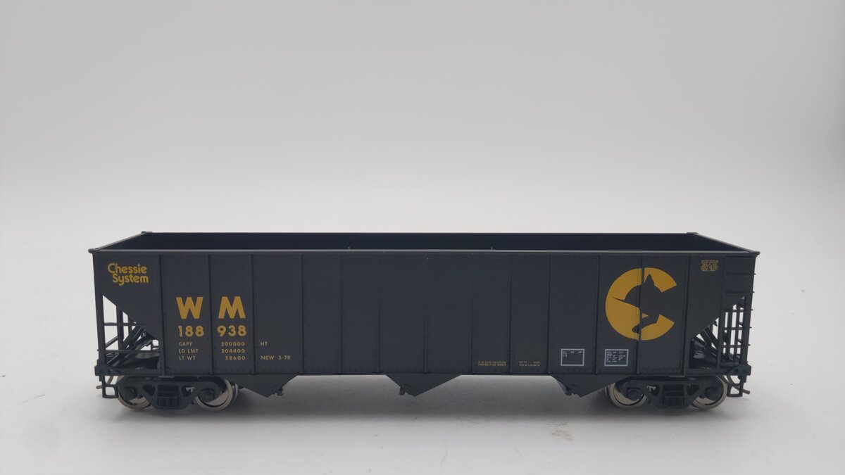 Bowser 43192 HO Chessie System 100-Ton 3-Bay Hopper Ready to Run WM #188938