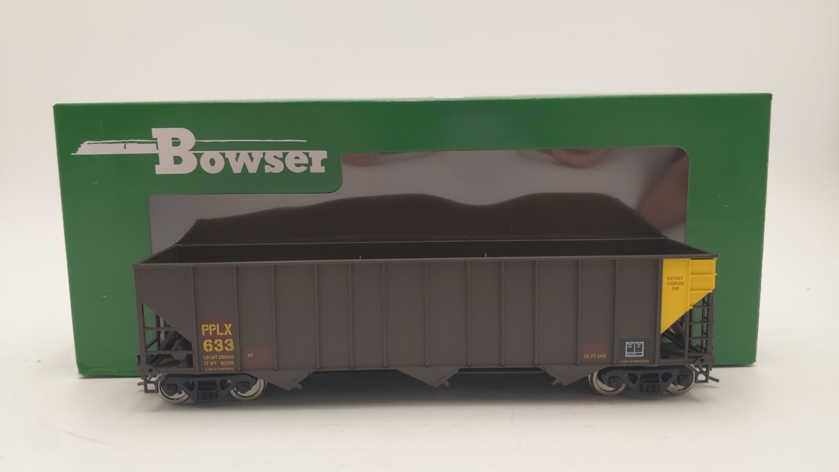 Bowser 43223 HO PPLX Executive Line 100-Ton 3-Bay Hopper Ready to Run #633