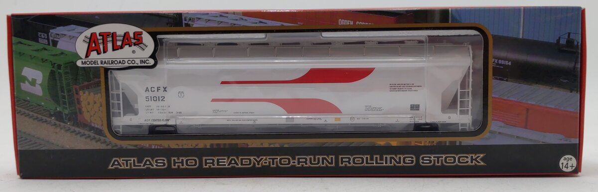 Atlas 20001076 HO Red Venturi ACF 4-Bay Centerflow Covered Hopper #51012