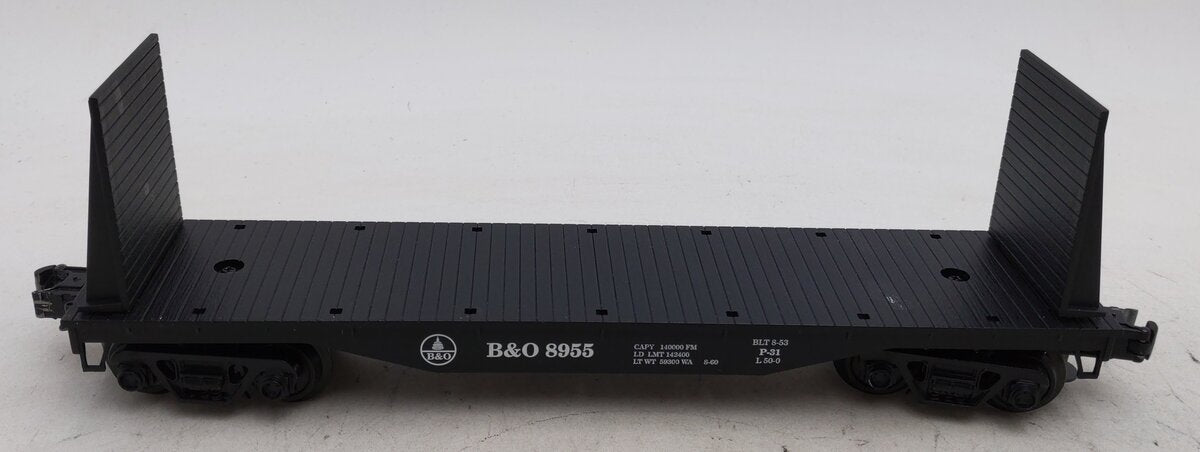 Industrial Rail 7502 O Baltimore & Ohio Flatcar w/Bulkheads & Stakes #8955 EX/Box