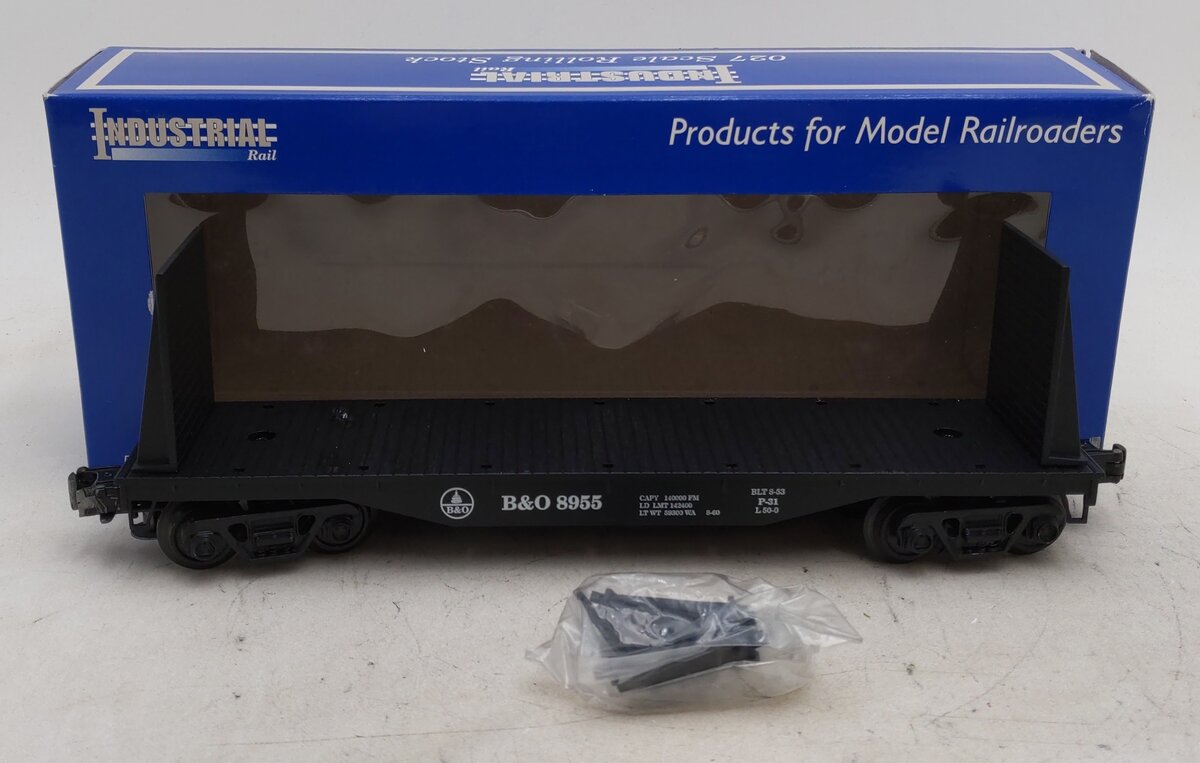 Industrial Rail 7502 O Baltimore & Ohio Flatcar w/Bulkheads & Stakes #8955 EX/Box
