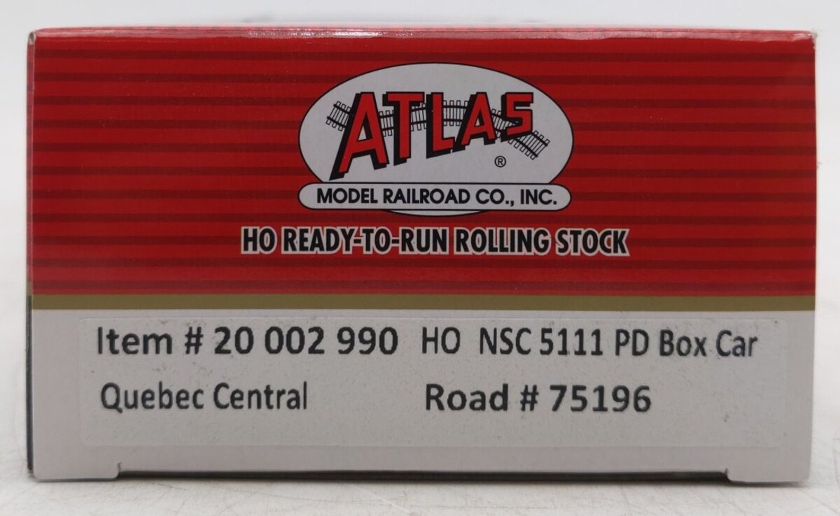 Atlas 20002990 HO Quebec Central NSC 5111 50' Plug-Door Boxcar #75196