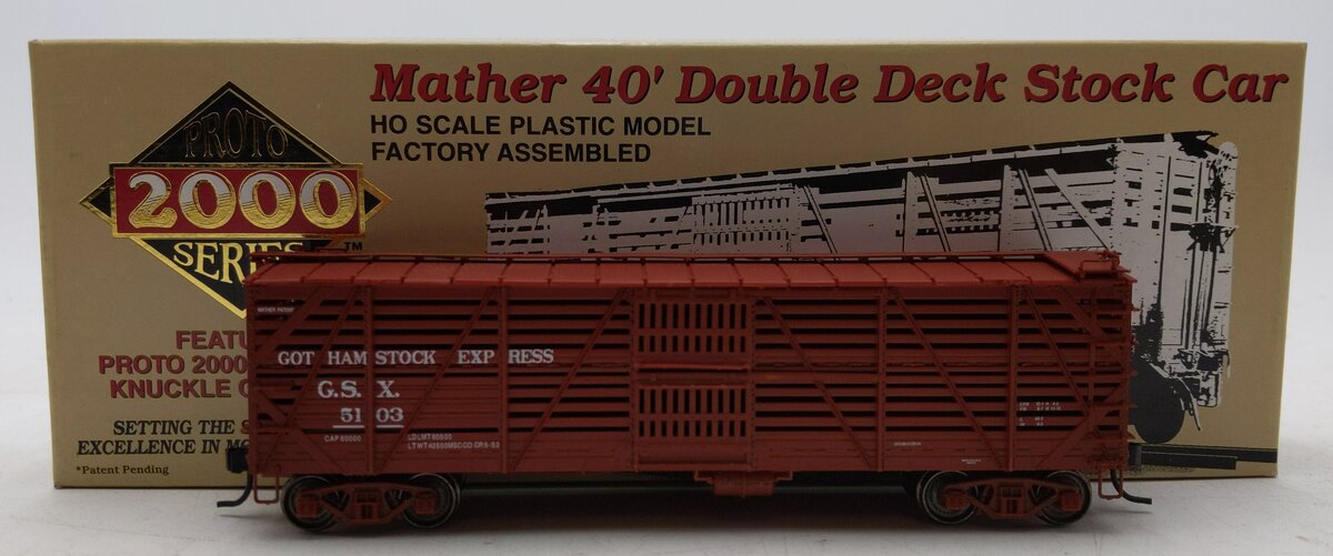 Proto 2000 5103 HO GSX Mather 40' Double Deck Stock Car #5103 LN/Box