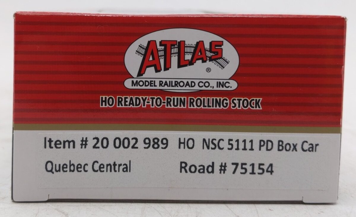 Atlas 20002989 HO Scale Quebec Central NSC 5111 PD Box Car #75154