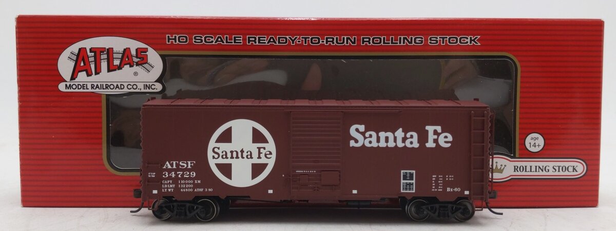 Atlas 20002432 HO Santa Fe 40' Postwar Box Car with 6' Door #34729