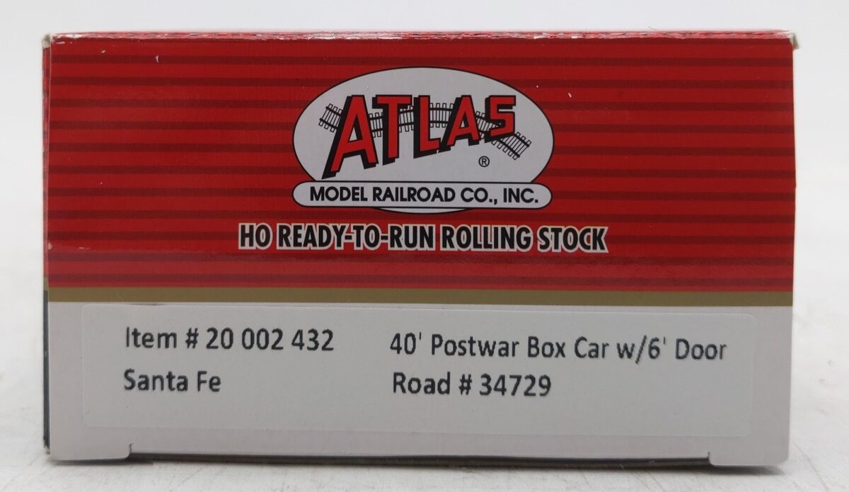 Atlas 20002432 HO Santa Fe 40' Postwar Box Car with 6' Door #34729