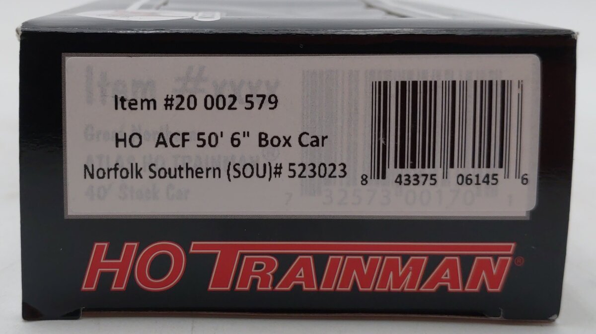 Atlas 20002579 HO Scale Norfolk Southern Trainman 50'6" ACF Box Car #523023