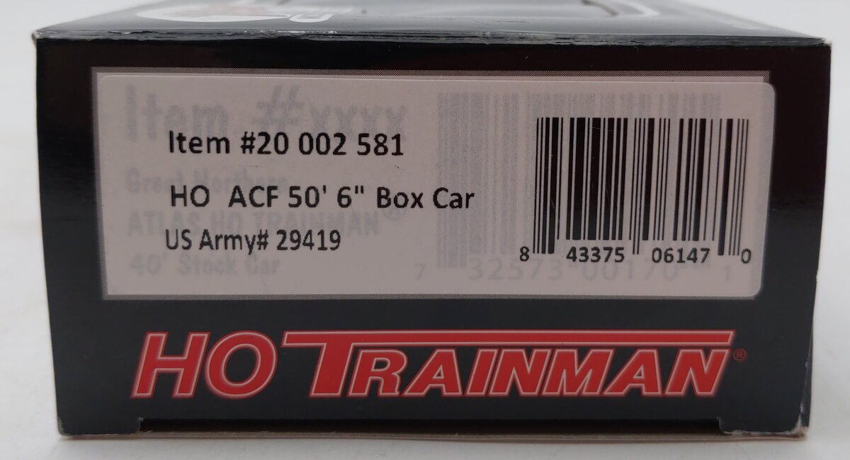 Atlas 20002581 HO Scale Trainman United States Army 50' 6