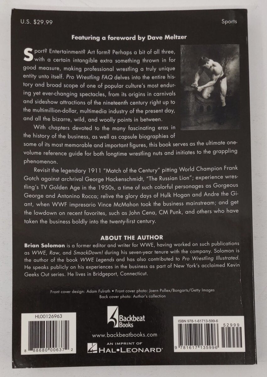 Pro Wrestling FAQ Paperback Book By Brian Solomon EX
