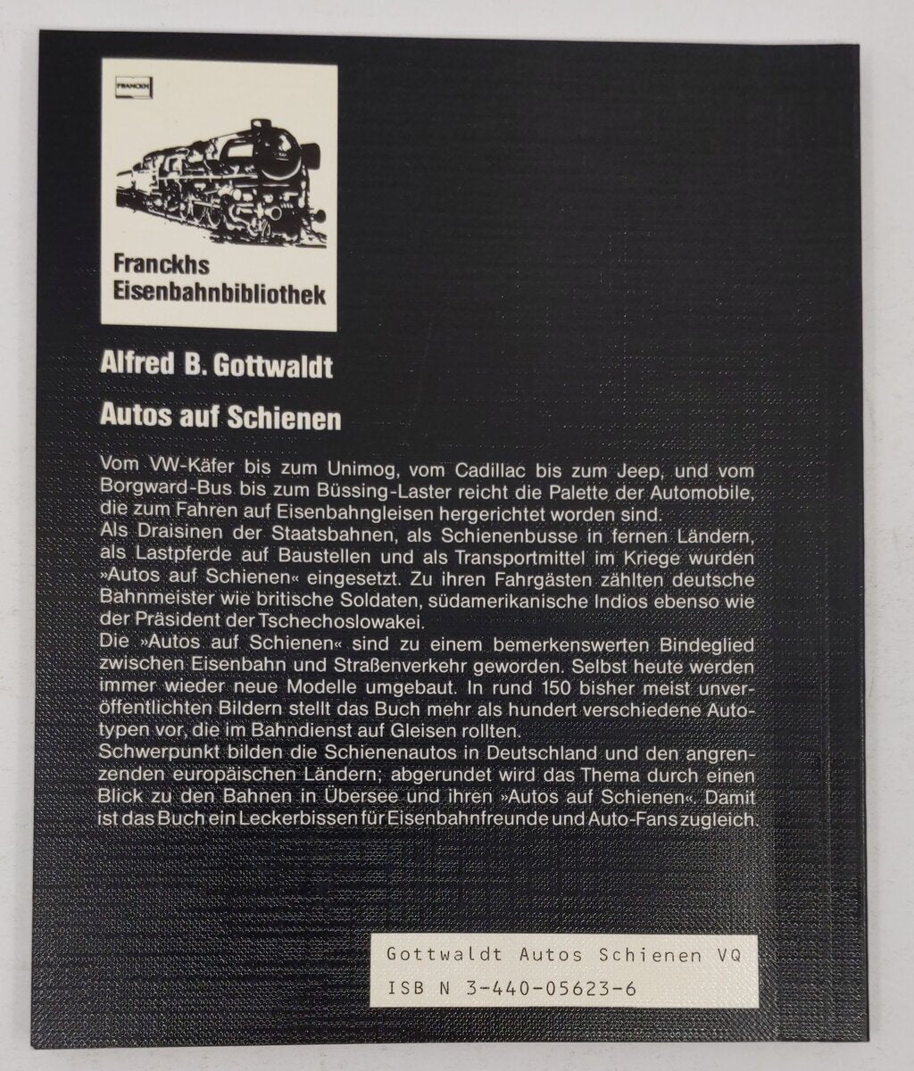 Autos auf Schienen Paperback Book By Alfred B. Gottwaldt EX
