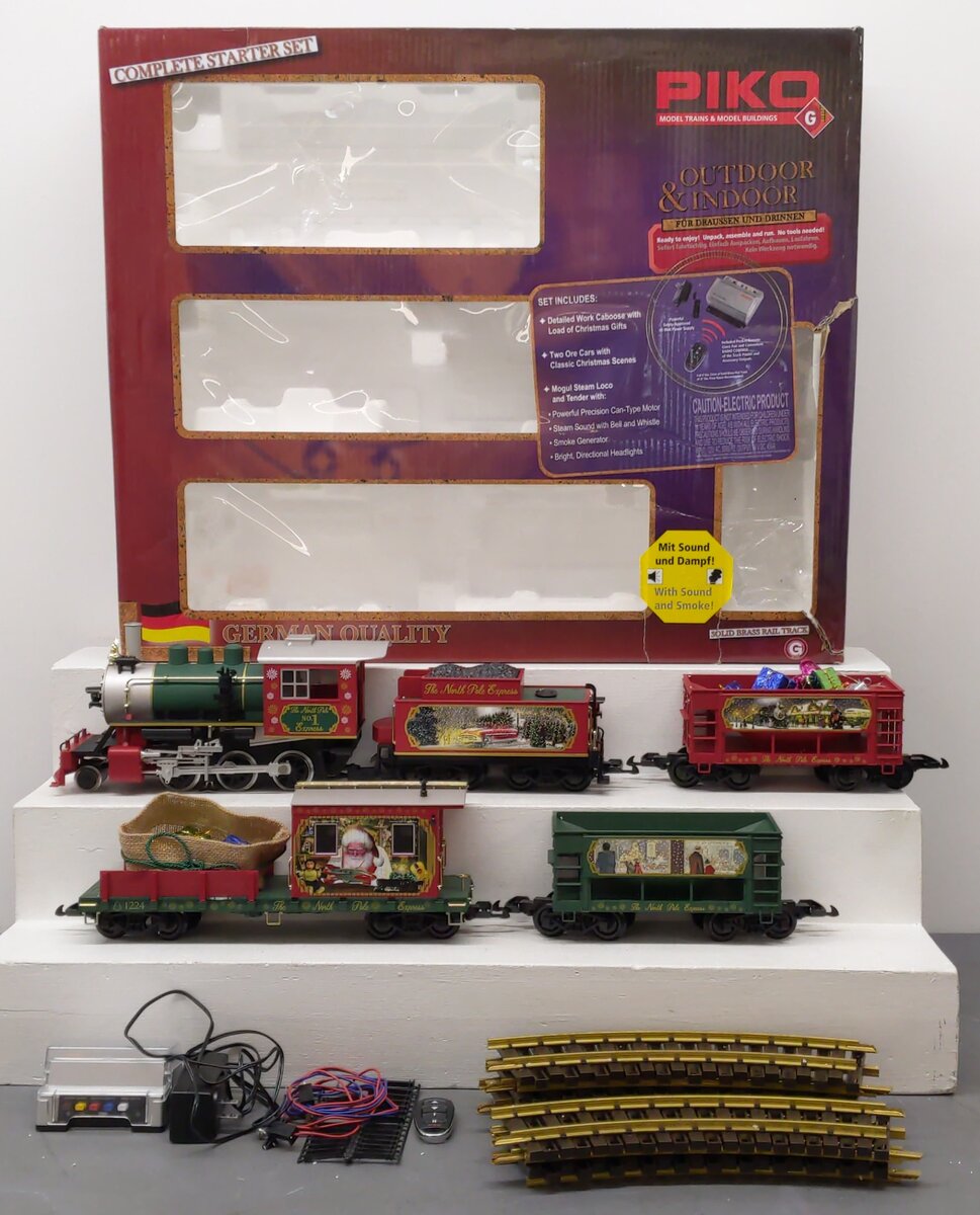 Piko 38123 Christmas G Gauge Steam Freight Starter Set with Sound & Smoke EX/Box