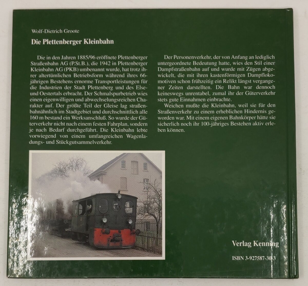 Die Plettenberger Kleinbahn Hardcover Book By Verlag Kenning EX