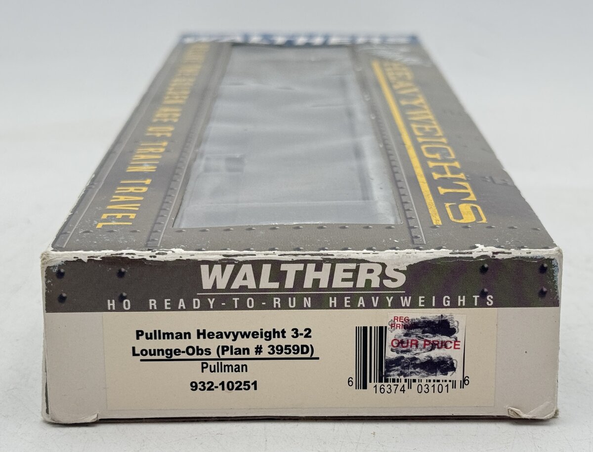 Walthers 932-10251 HO Pullman Heavyweight 3-2 Lounge-Observation Car VG/Box