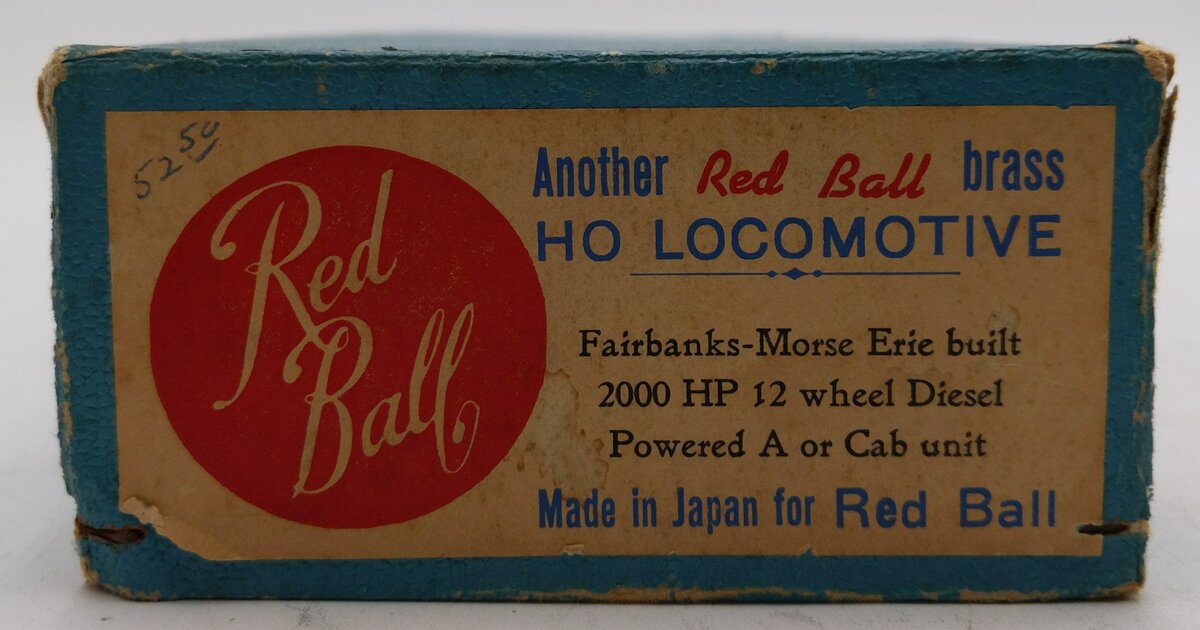 Red Ball HO Brass 2000 HP Diesel Locomotive A Unit- Painted/Box