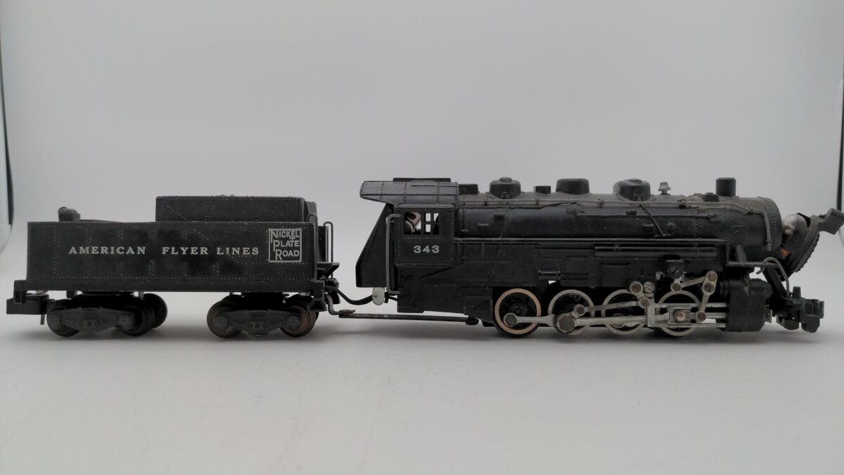American Flyer 343 Vintage S Gauge Nickel Plate Road 0-8-0 Steam Switcher VG
