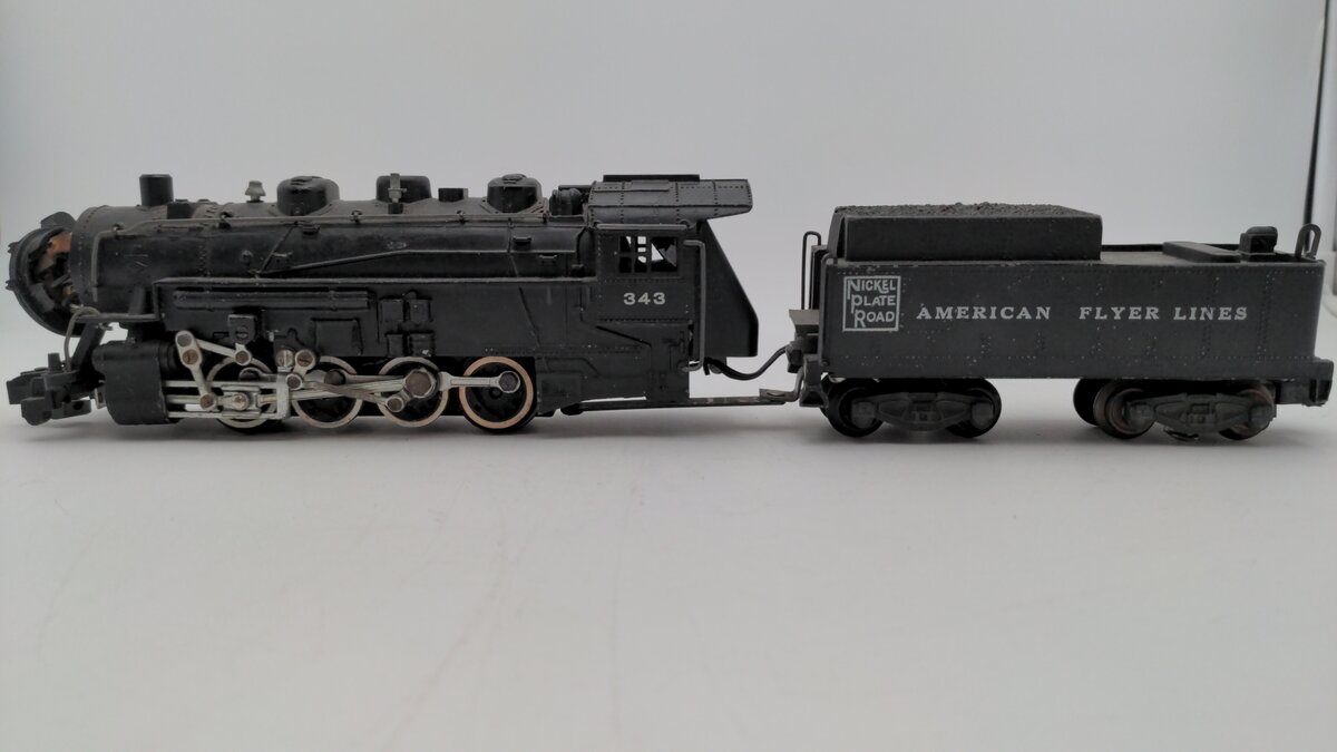 American Flyer 343 Vintage S Gauge Nickel Plate Road 0-8-0 Steam Switcher VG