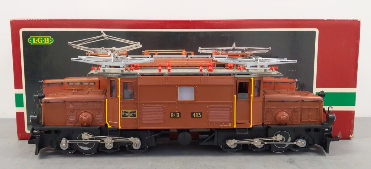 LGB 2040 G Rhaetian (RhB) Krokodil "Crocodile" Powered Electric Locomotive #413 EX/Box