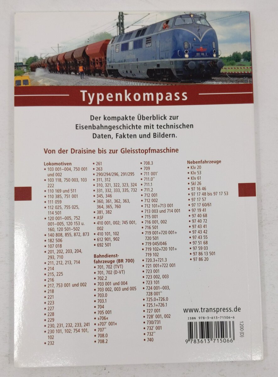 Deutsche Bahndienstfahrzeuge: seit 1948 Paperback Book By Thomas Estler EX