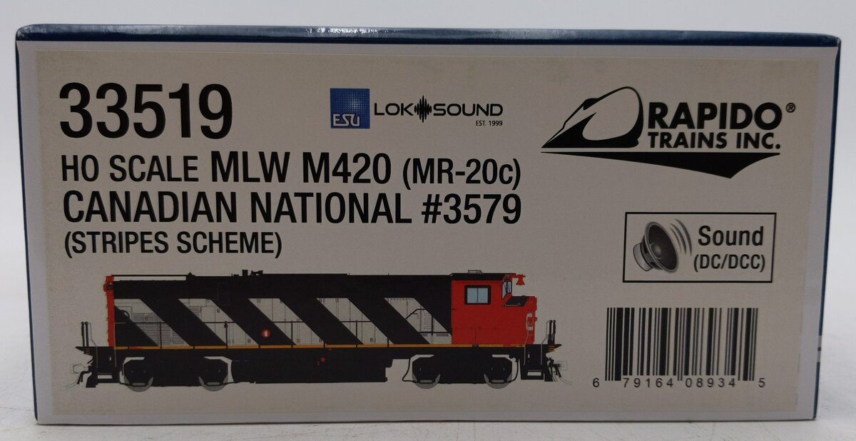 Rapido Trains 33519 HO Canadian National MLW M420R Loco motive w/DCC #3579 NIB