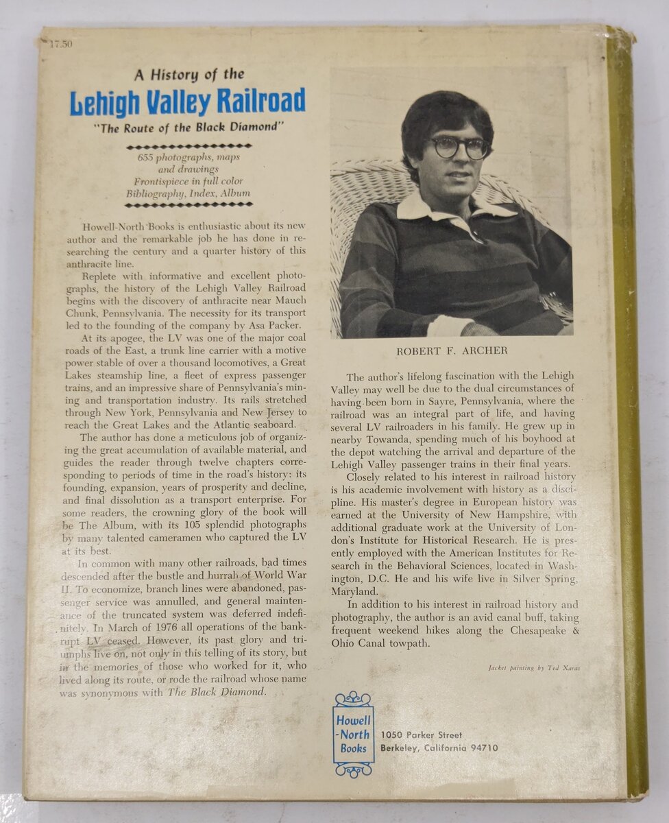 The history of the Lehigh Valley Railroad Hardcover Book By Robert F. Archer VG