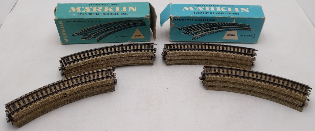 Marklin 5206 HO Scale Curved Track Sections (20) VG/Box