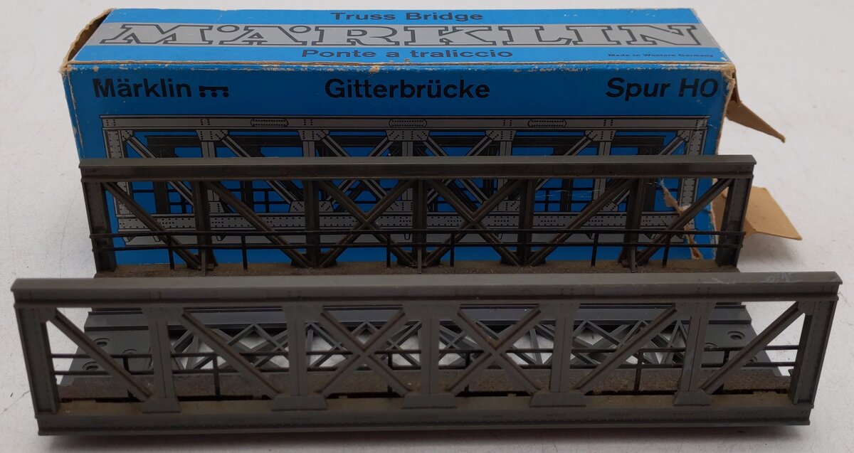 Marklin 7262 HO Scale 7-1/8" Truss Bridge for K & M Tracks VG/Box