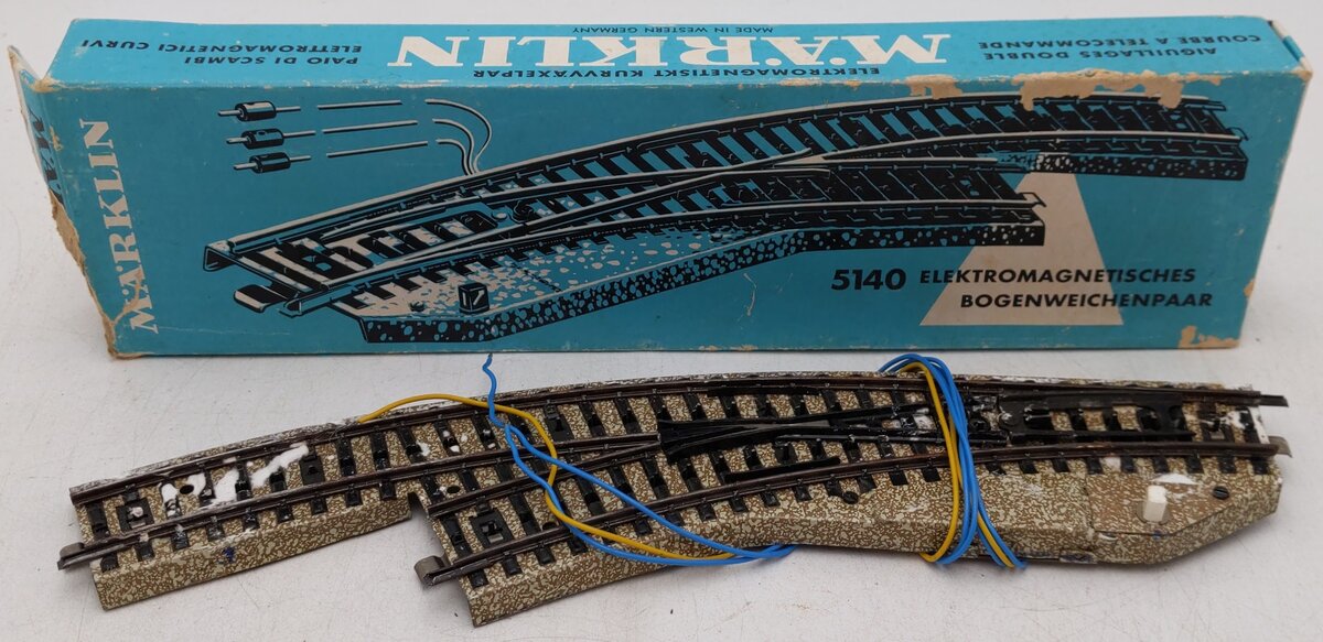 Marklin 5140 HO Curved Electric 2-Way Swich/Turnout (Only One) VG/Box