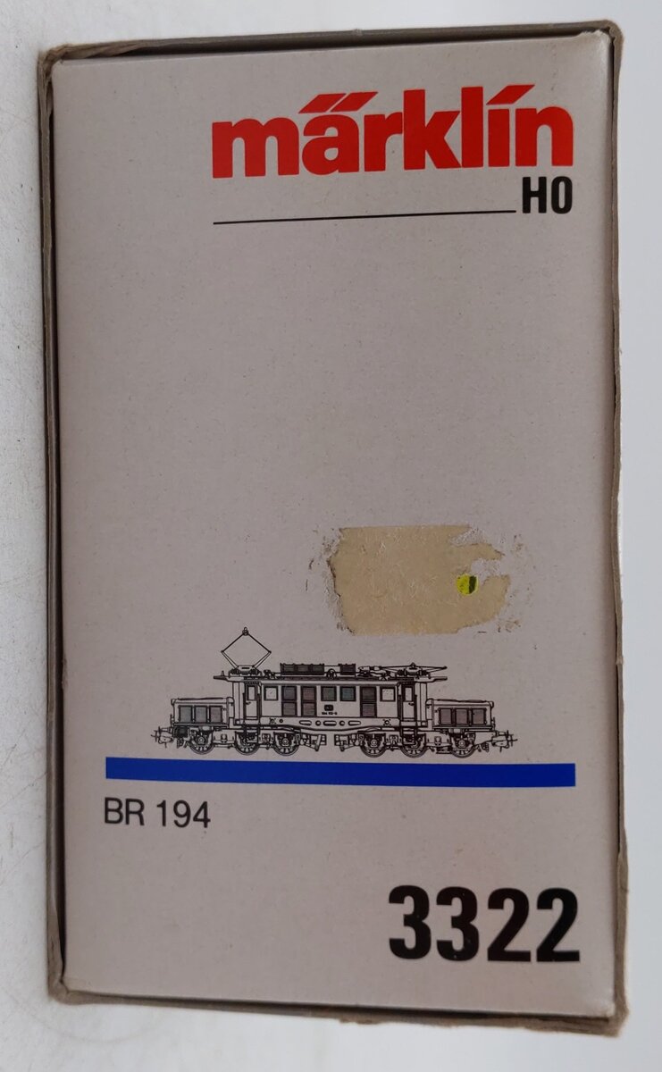 Marklin 3322 HO Scale DB Electric Locomotive EX/Box