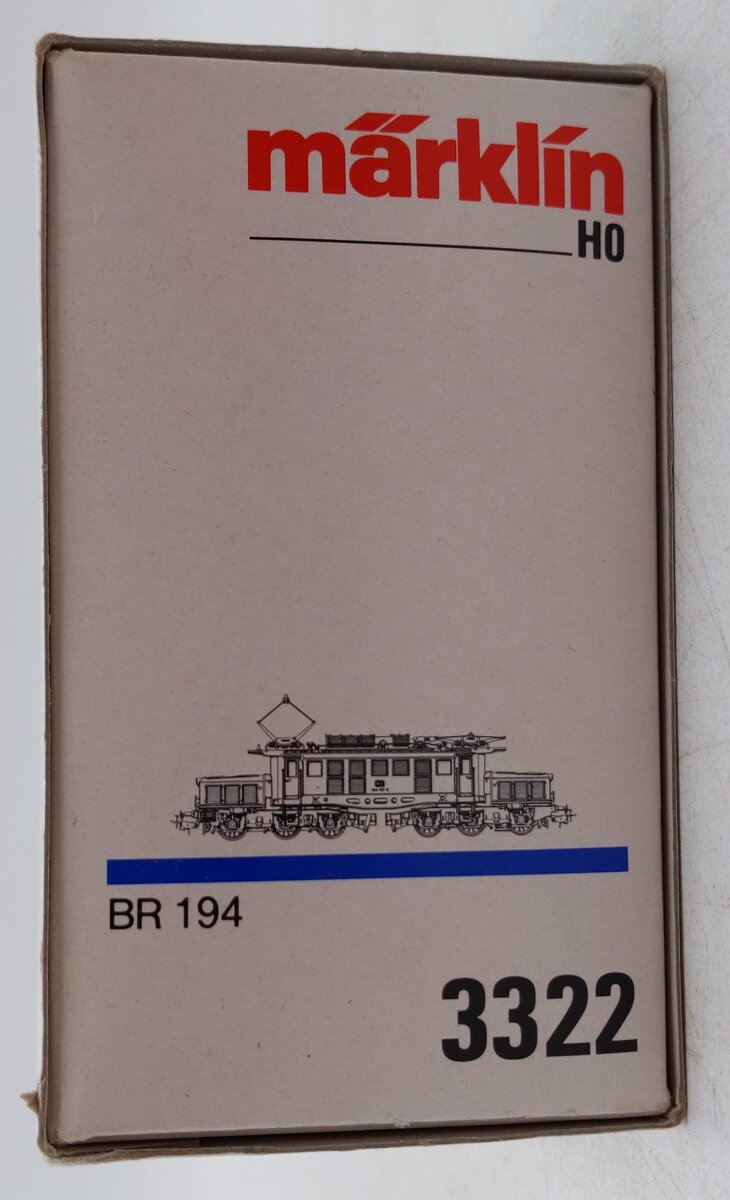 Marklin 3322 HO Scale DB Electric Locomotive EX/Box