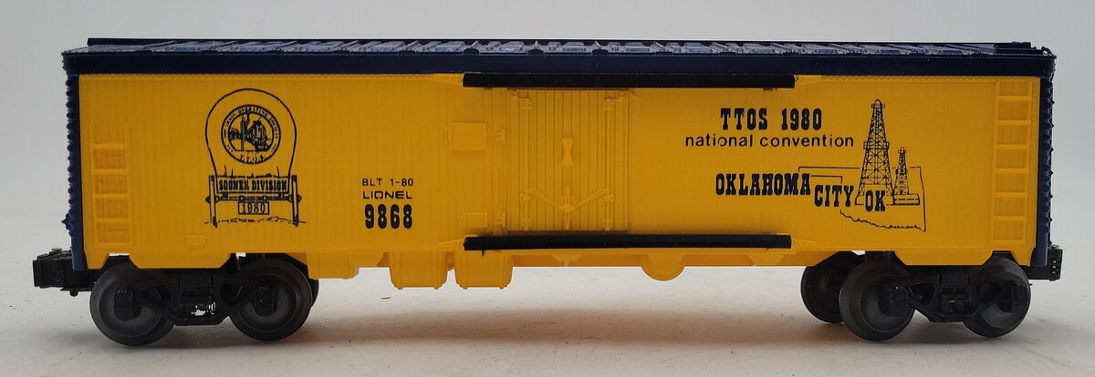 Lionel 6-9868 O Gauge TTOS 1980 Oklahoma City Boxcar LN