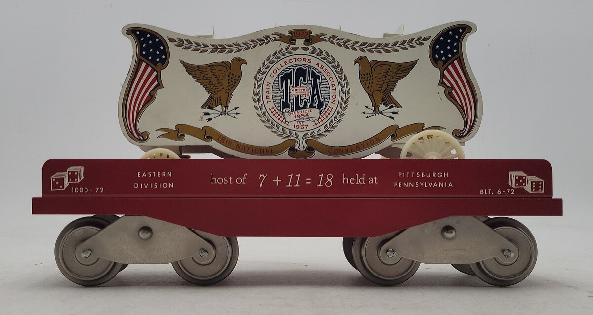 McCoy 1000-72 Standard Gauge TCA 18th National Convention flatcar with bandwagon EX