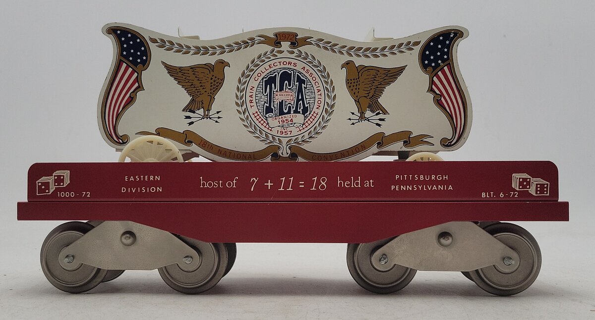 McCoy 1000-72 Standard Gauge TCA 18th National Convention flatcar with bandwagon EX