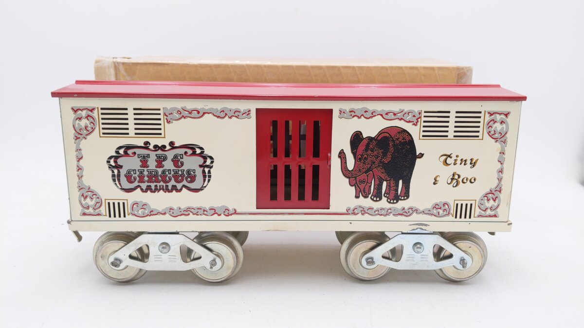 McCoy 256E Vintage Standard Gauge TPC Circus "Tiny and Boo" Animal Car (Error) VG/Box