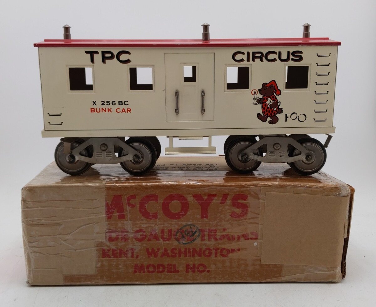 McCoy 256BC Vintage Standard Gauge TPC Circus Bunk Car LN/Box