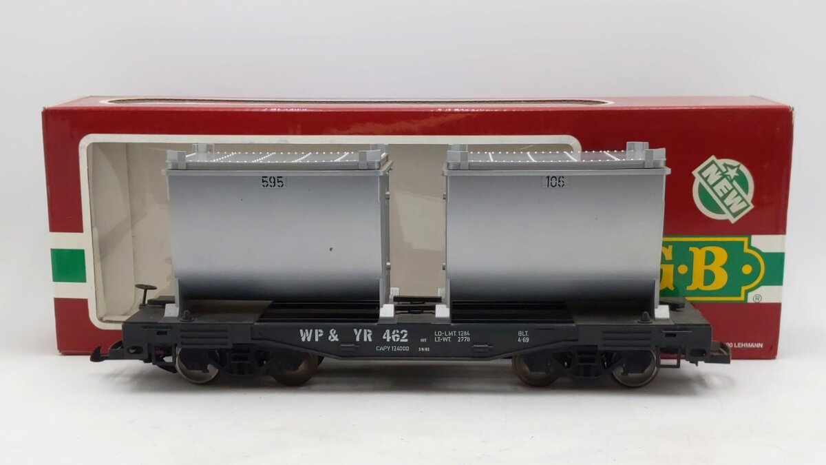LGB 4086 G Scale White Pass & Yukon Forney Flatcar w/Ore