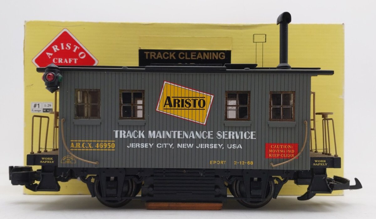 Aristo-Craft 46950 G Track Maint. Service Car/Track Cleaning Car - Metal Wheels LN/Box