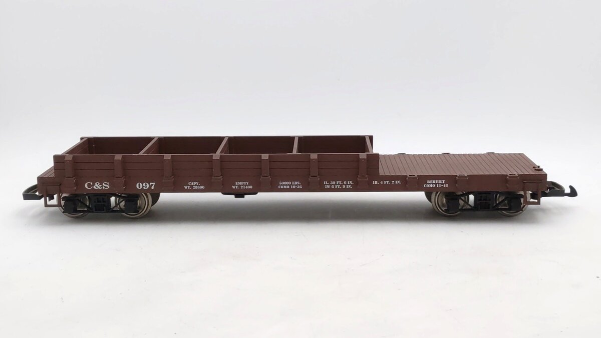 USA Trains G Scale Colorado & Southern Wood Side Flat Car #097 EX/Box