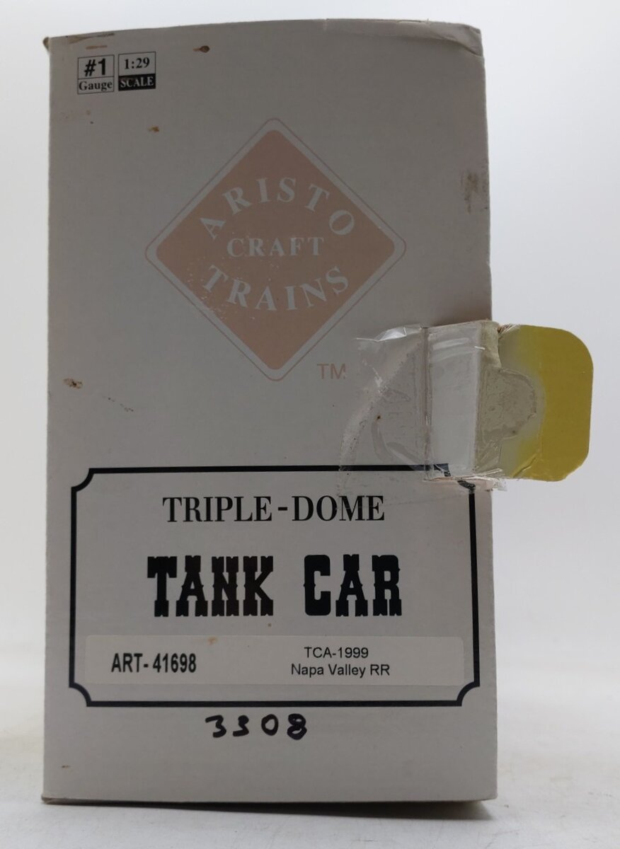Aristo-Craft 41698 G Scale Napa Valley TCA 1999 Triple Dome Tank Car EX/Box