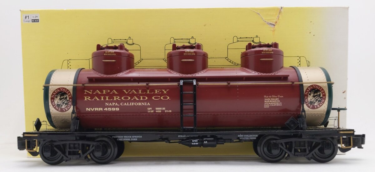 Aristo-Craft 41698 G Scale Napa Valley TCA 1999 Triple Dome Tank Car EX/Box